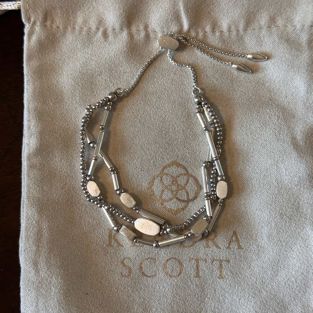 Kendra Scott Silver Multi-Strand Tube & Bead Bracelet